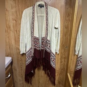 AlmostFamous XL Women's Cardigan OpenFrontShawlPonchoKnitStriped‎